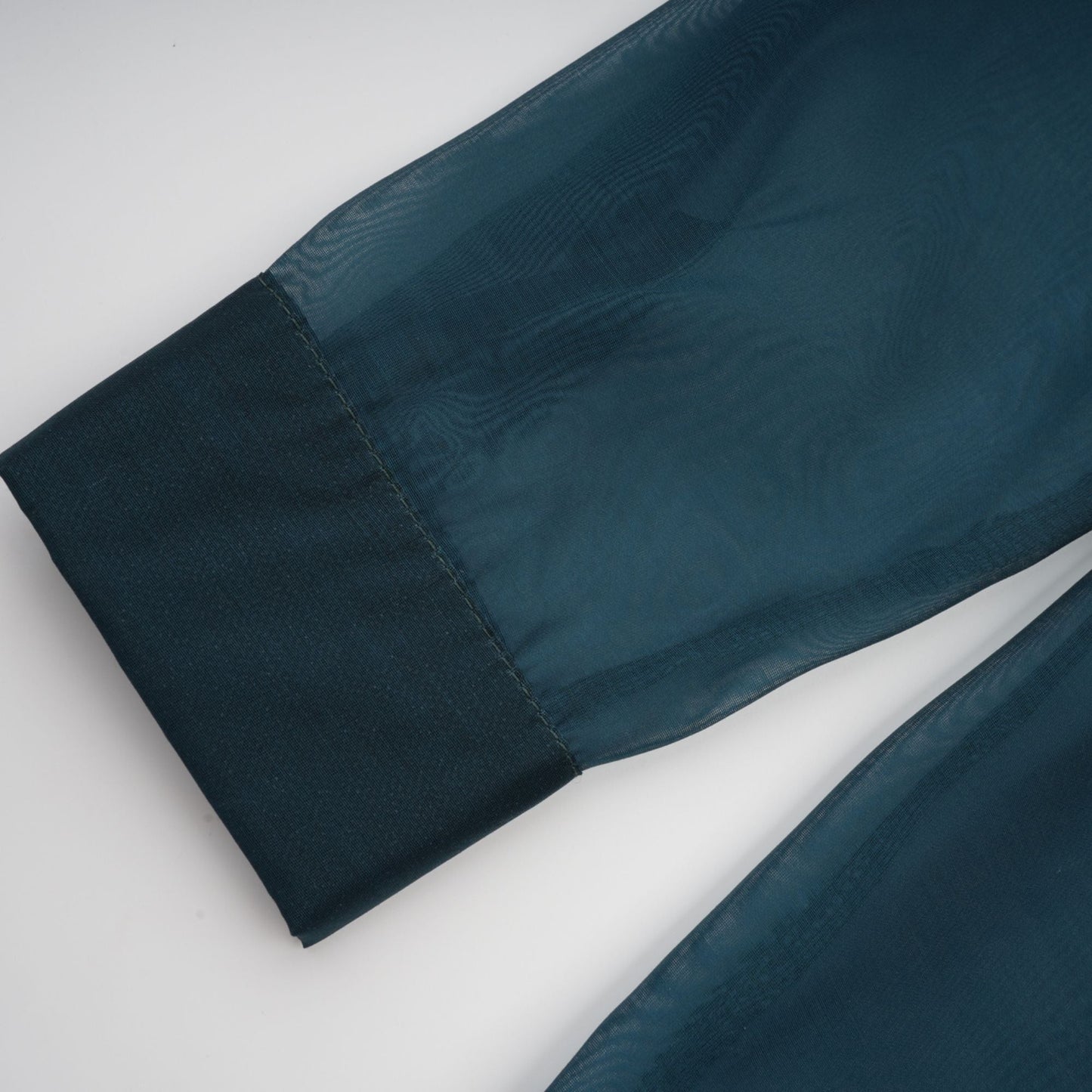 Zoé dark-green ribbon tie-neck shirt & skirt matching set