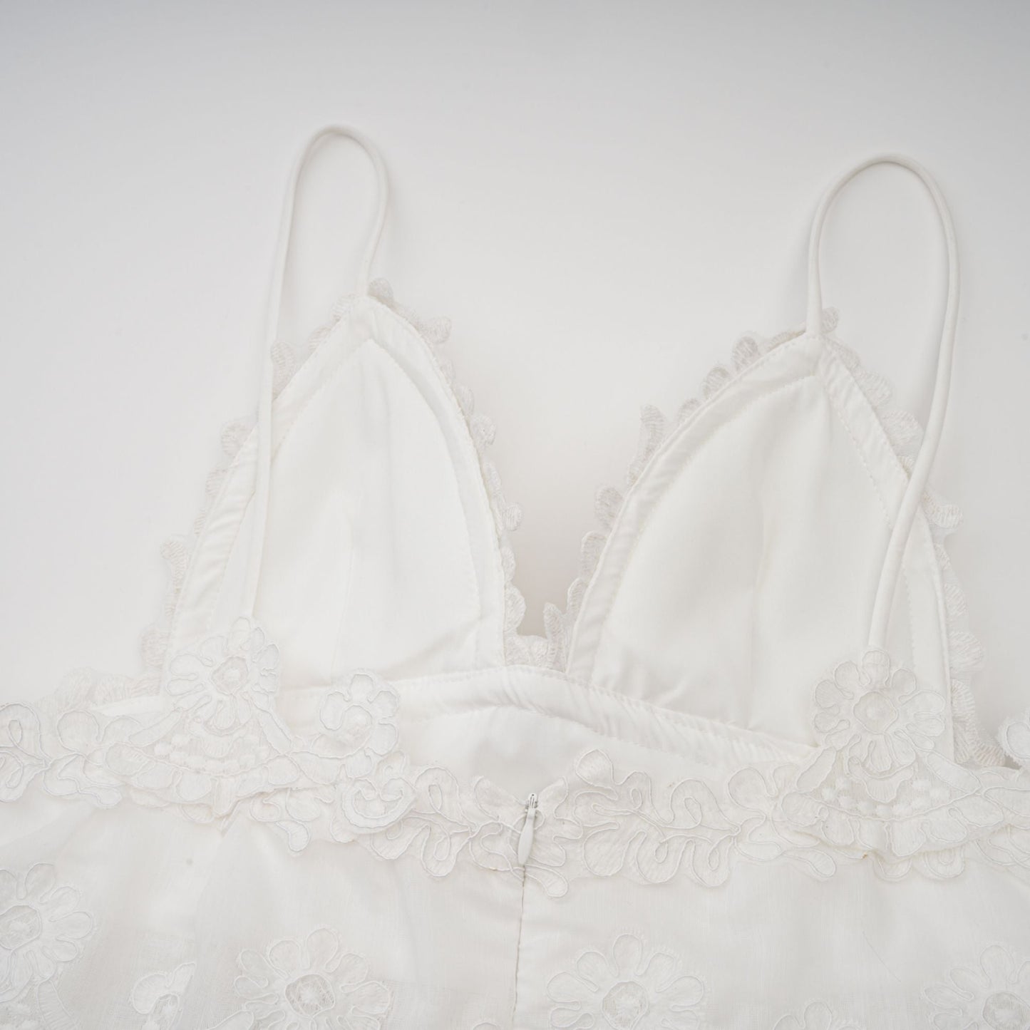 Valeria white guipure-lace tiered mini dress