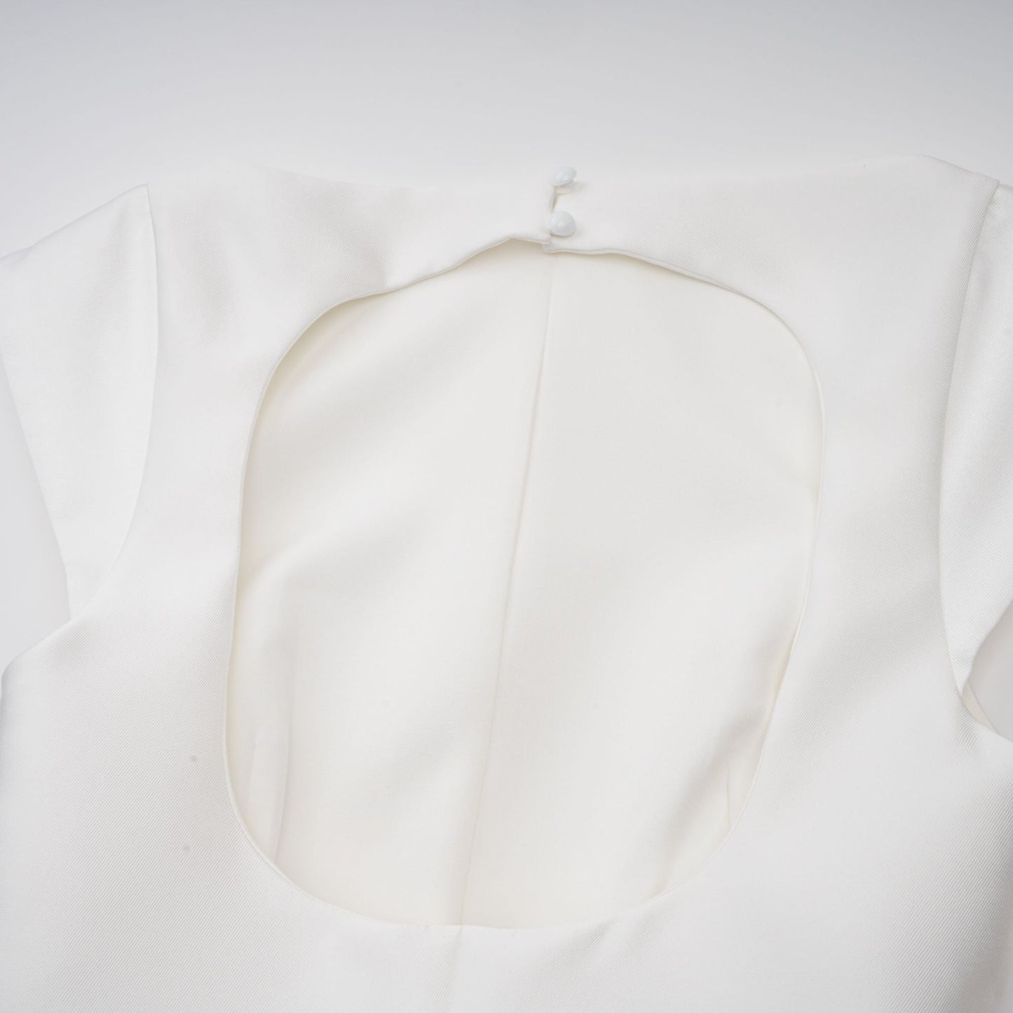 Amandine white open-back cap-sleeve midi dress