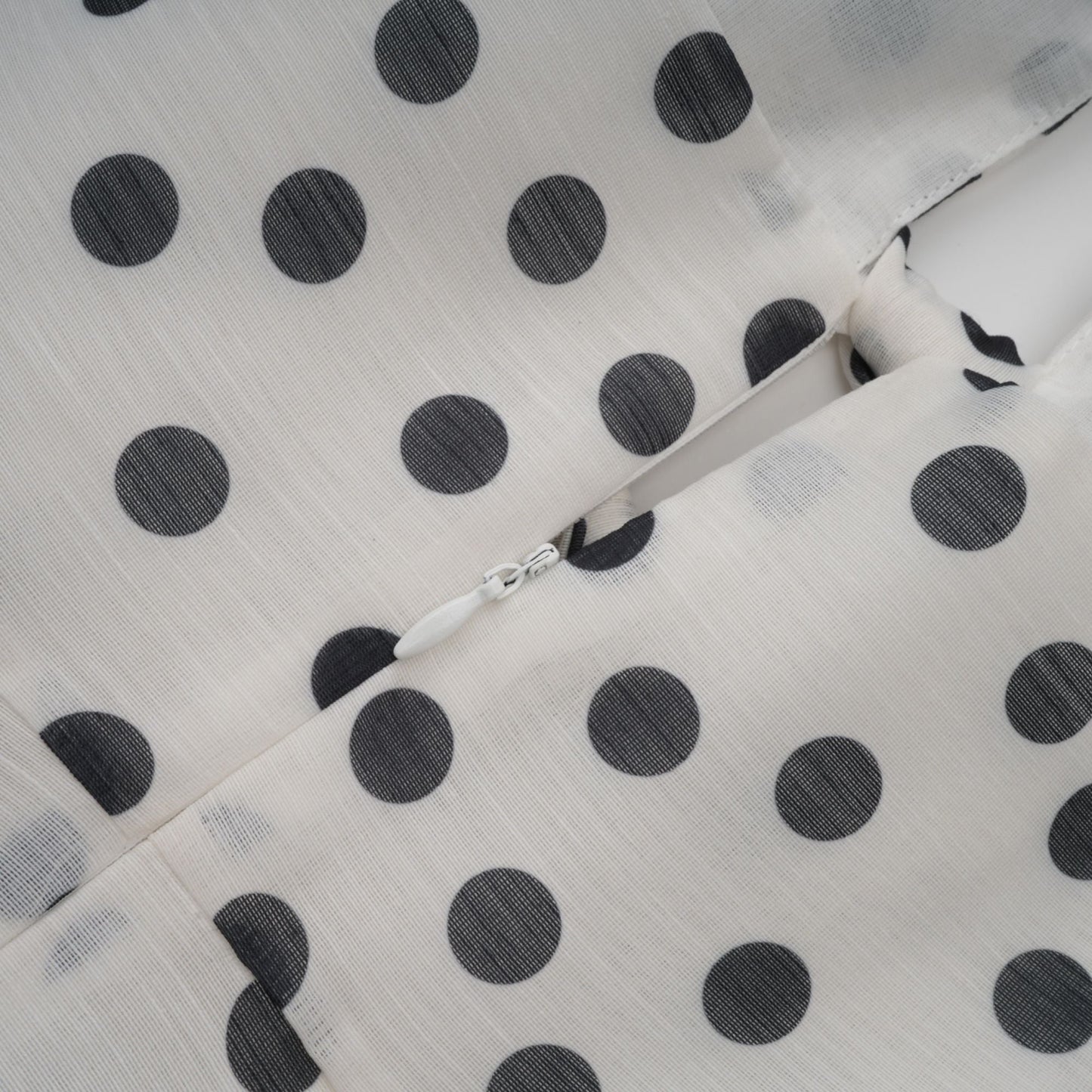 Audrey white bowknot polka-dot midi dress