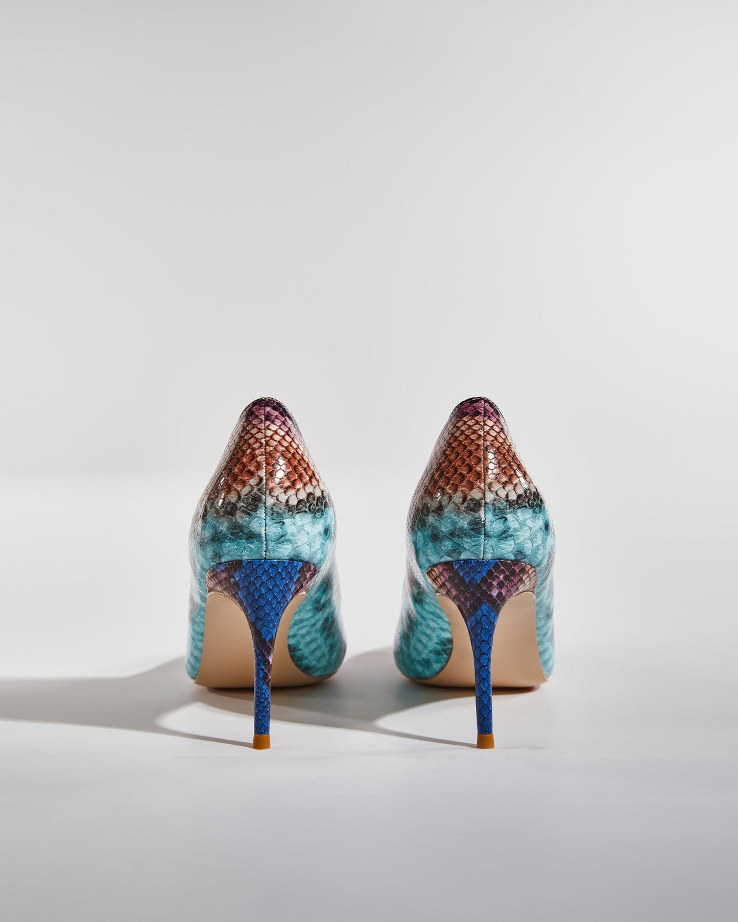 Doe Snake Print Pumps In Multicolor