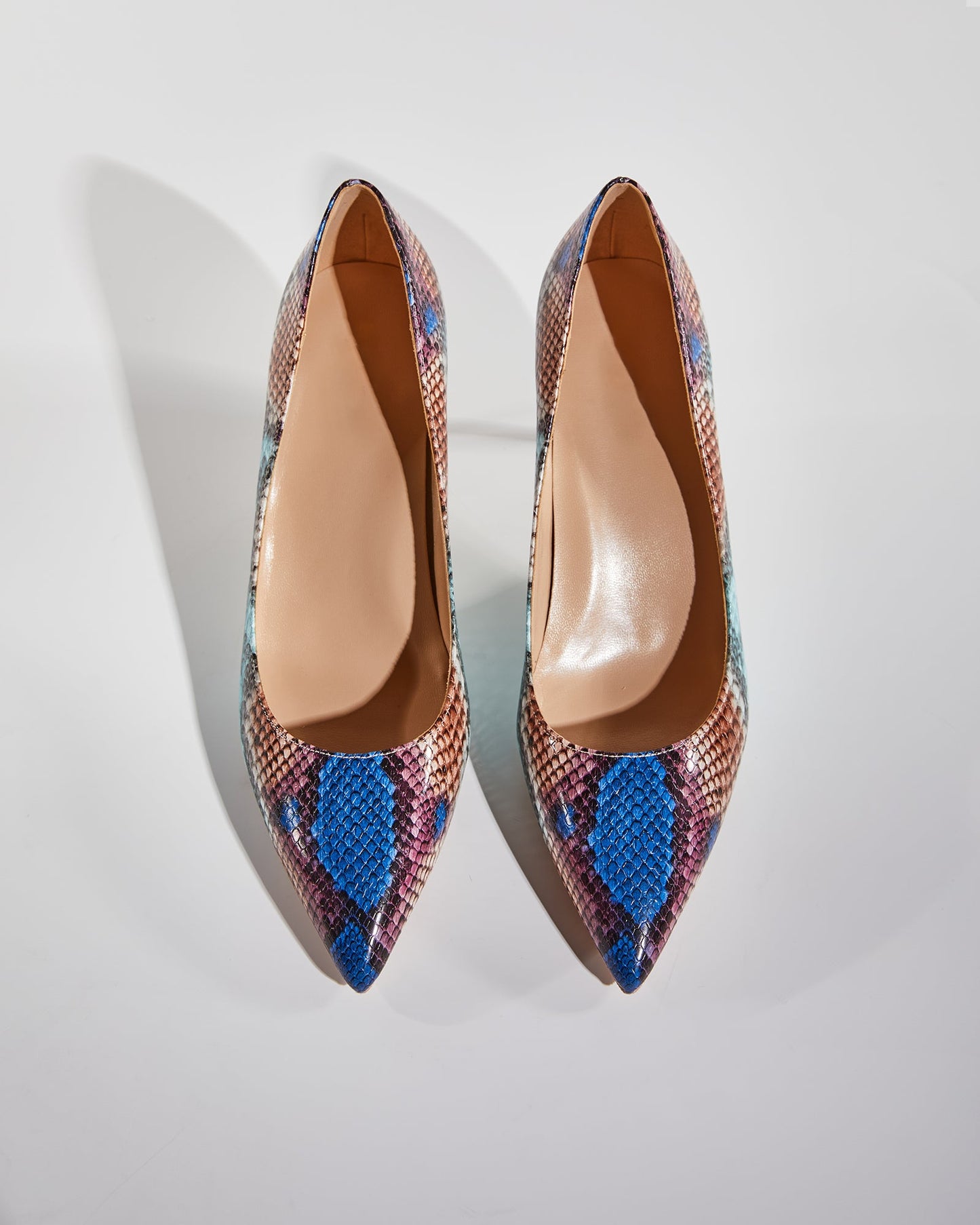 Doe Snake Print Pumps In Multicolor