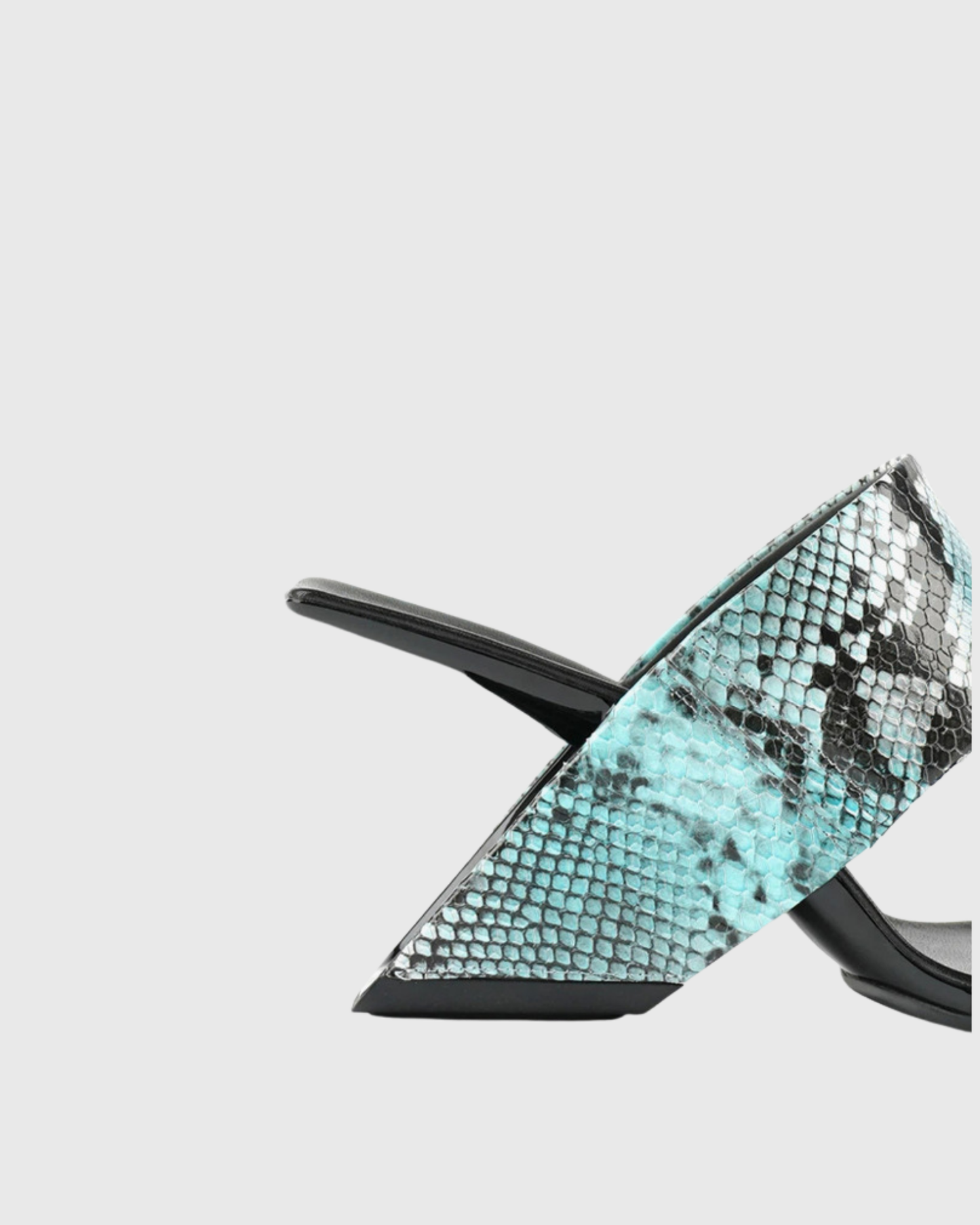 Fabia Snake Print Wedge Sandals In Blue