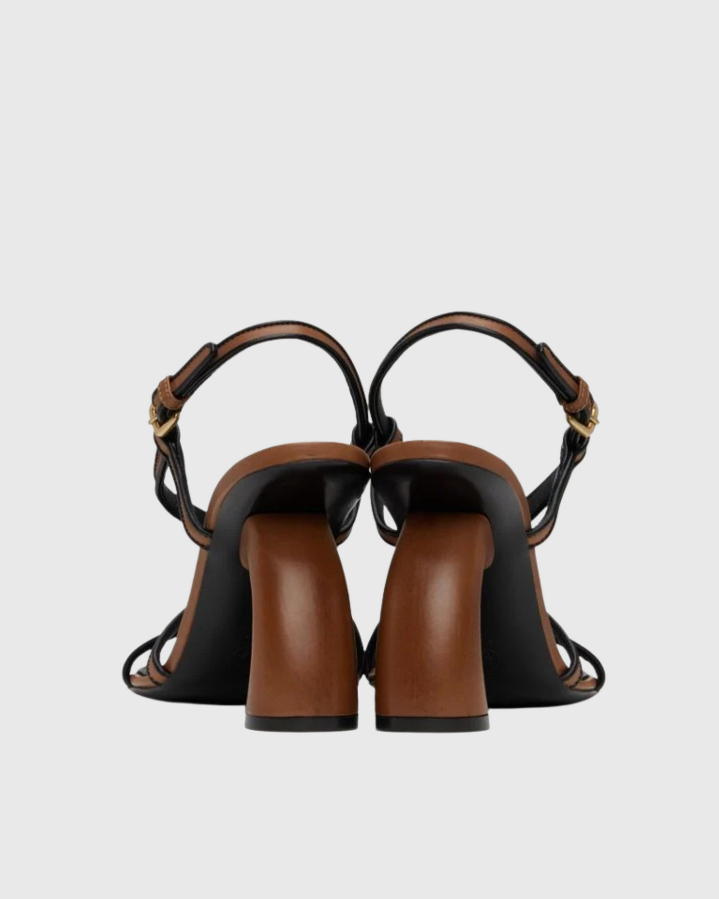 Fina Square Toe Sculptural Heels In Brown