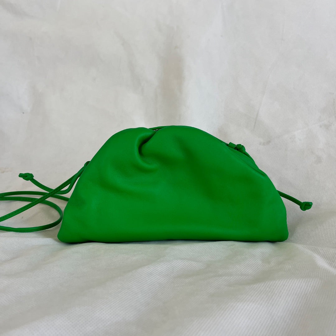 Bottega Veneta Green Leather Mini The Pouch Cross Body Bags, Mini