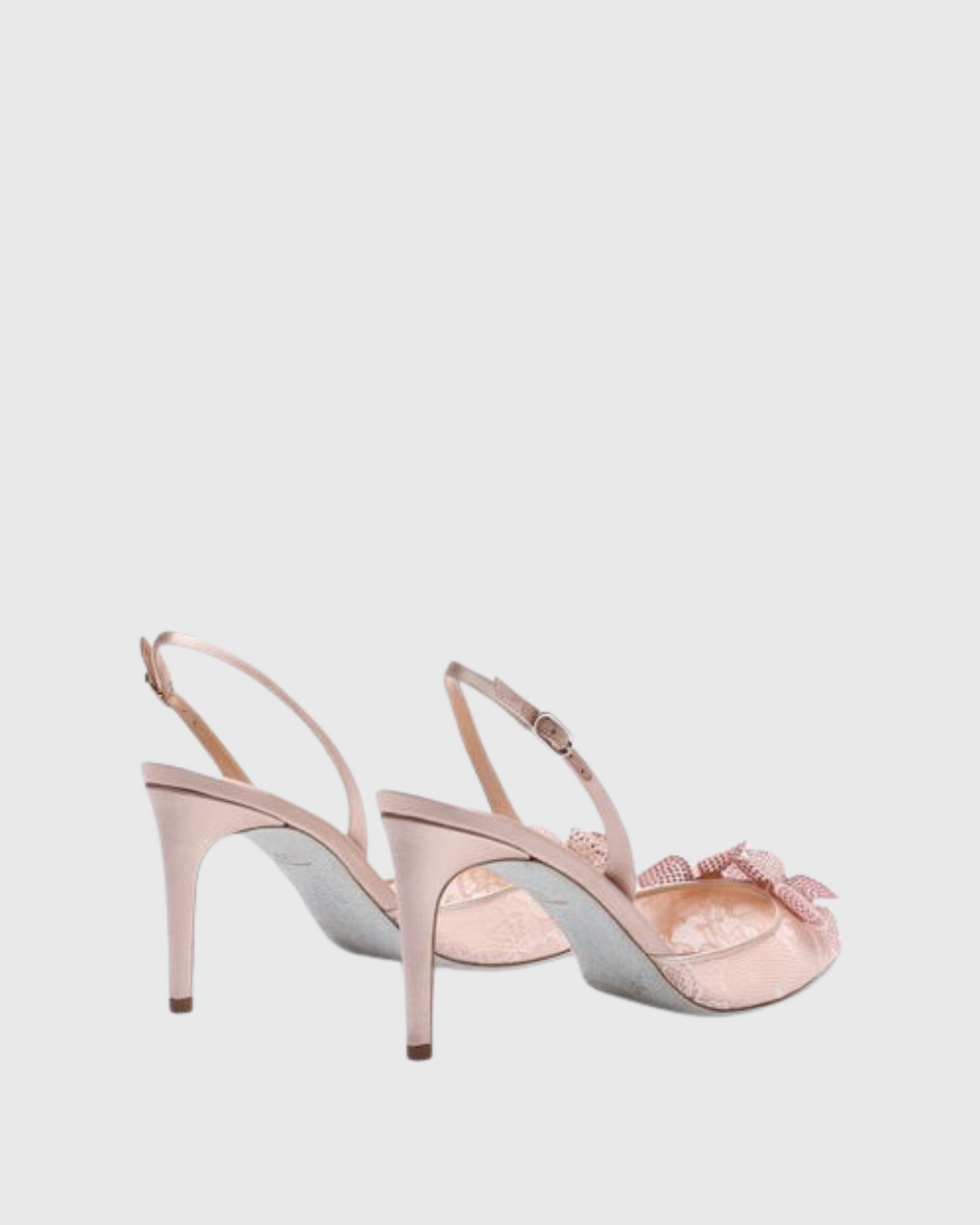 Karla Rhinestone Flower Lace Slingback Pumps