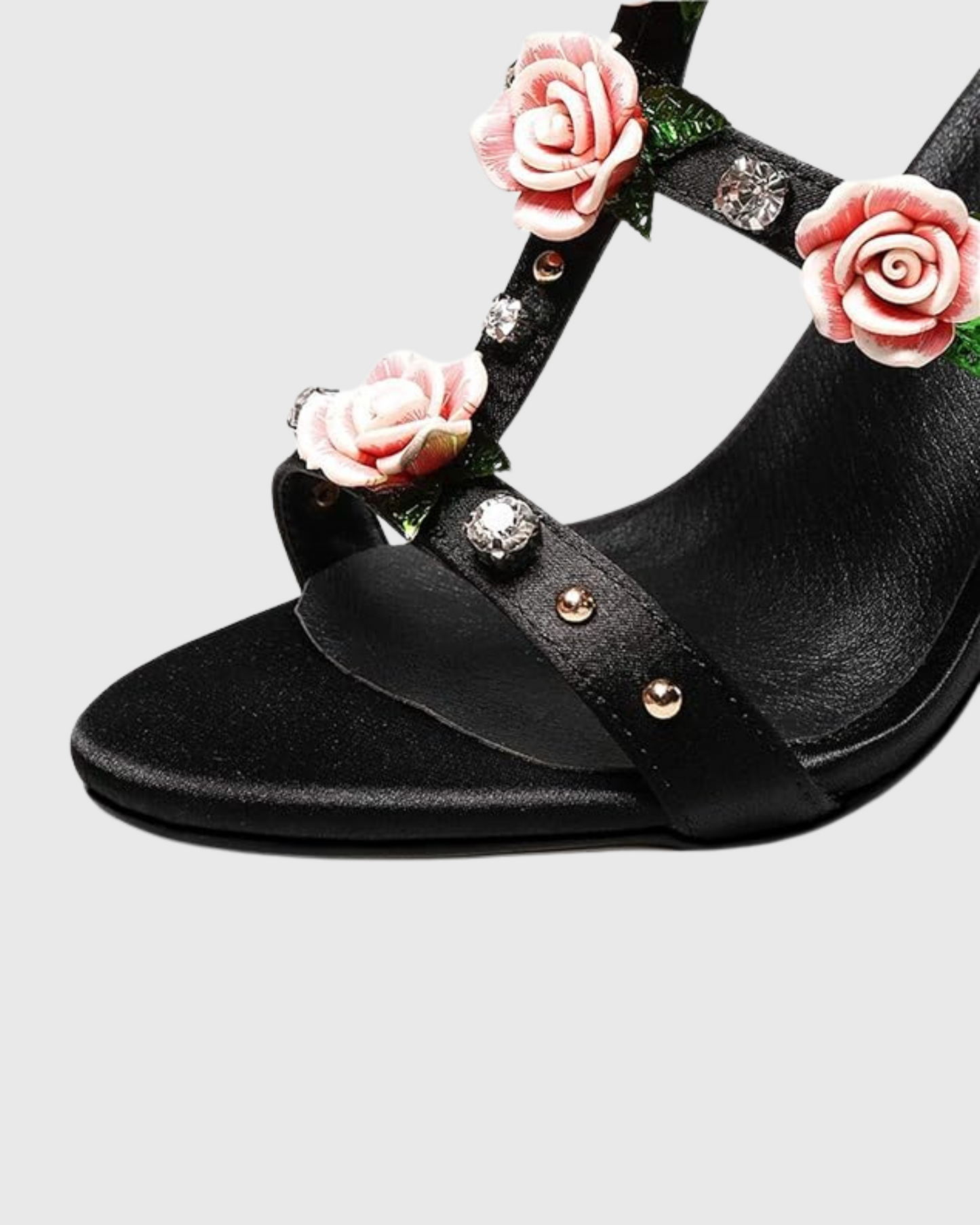 Kierra Rose Strap Sandals In Black