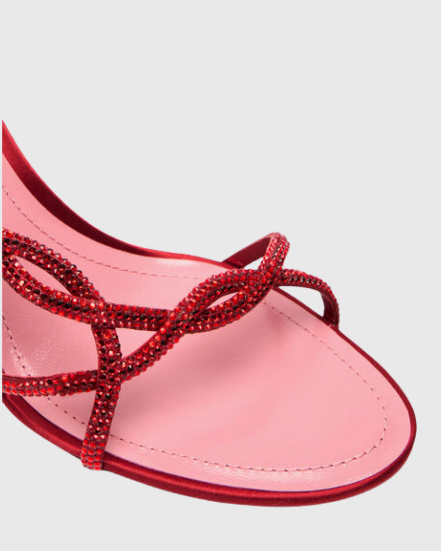 Lana Rhinestone Woven Sandals In Red