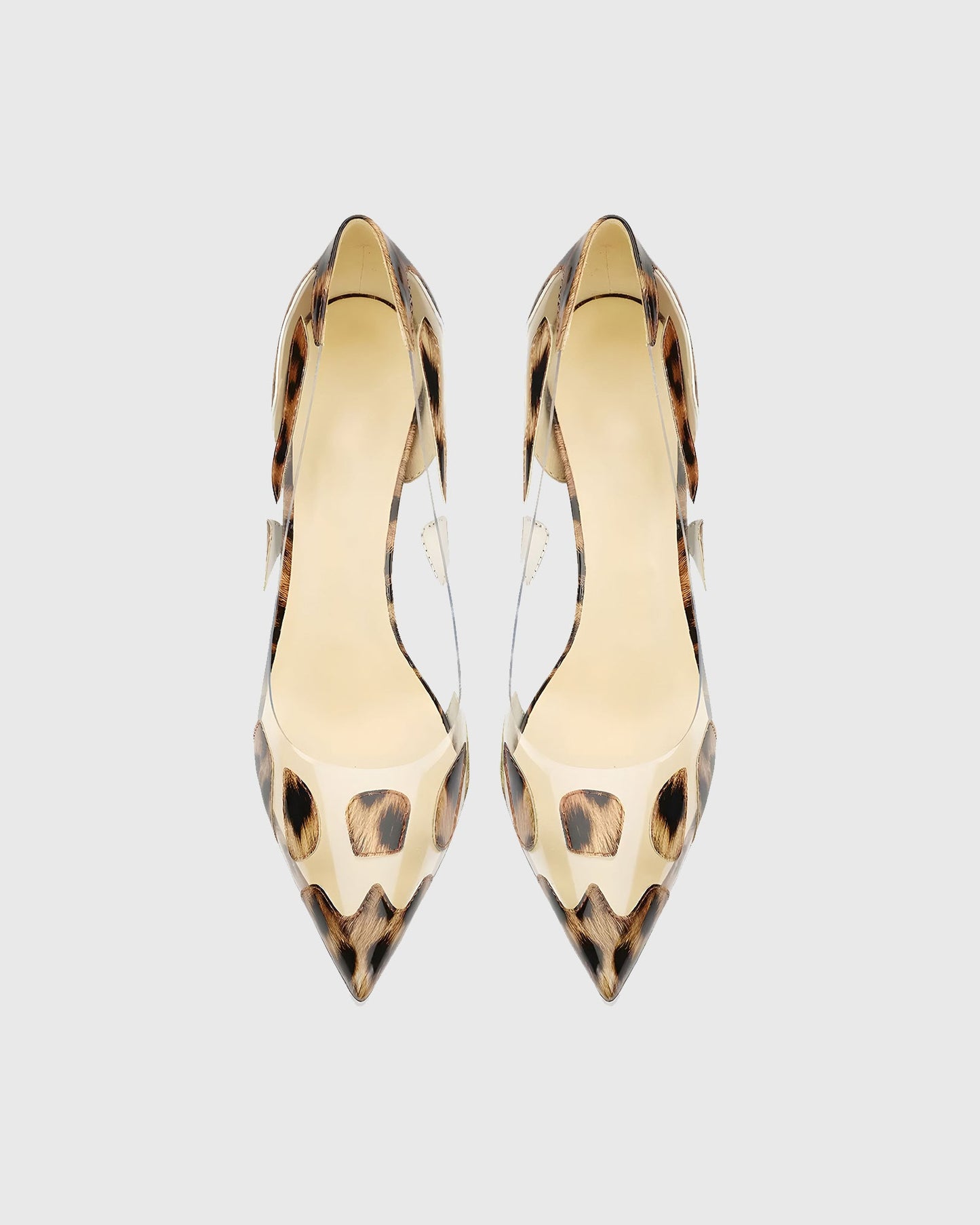 Lara Leopard Print PVC Pumps In Yellow
