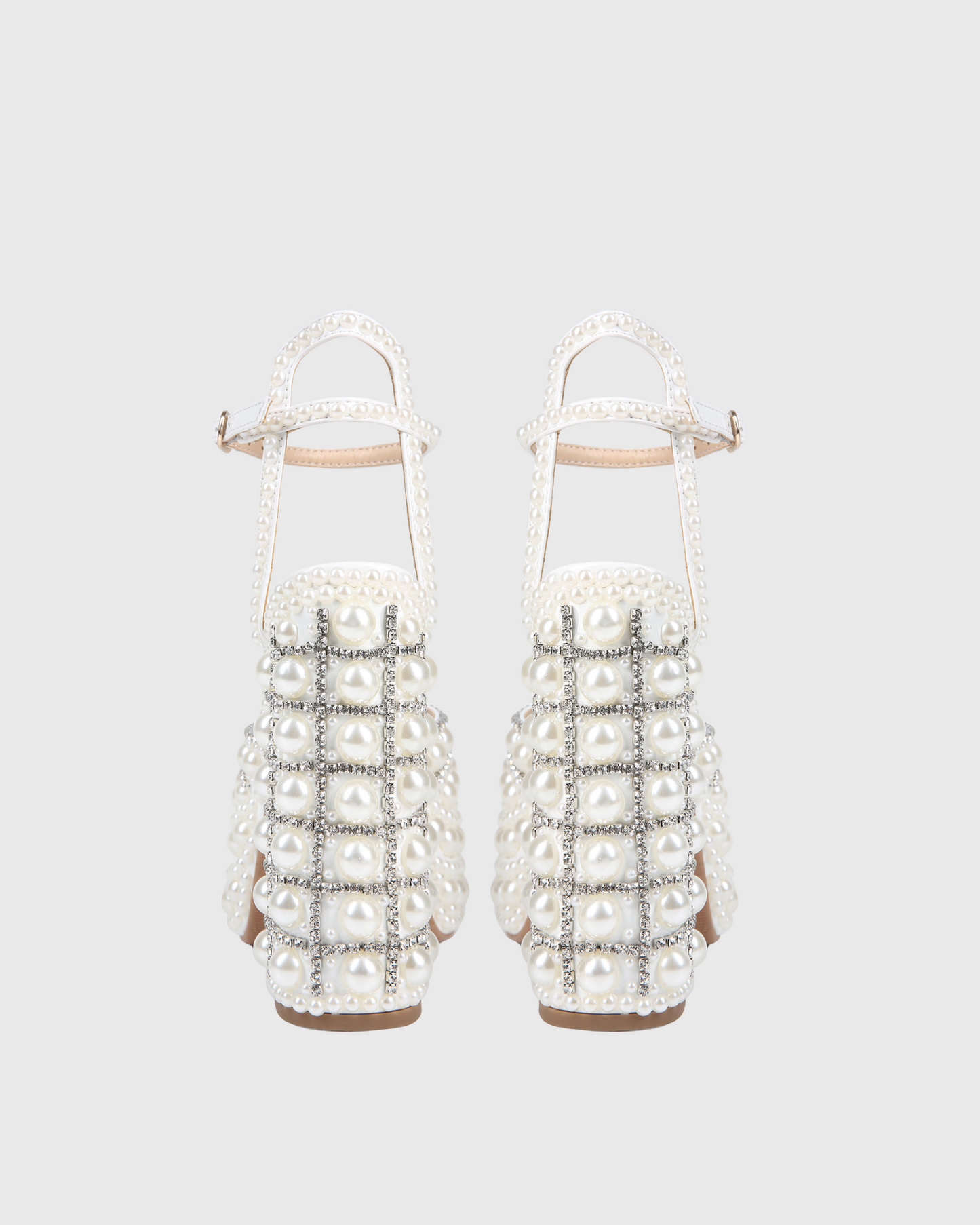 Liviana Rhinestone Pearl Platform Strap Sandals