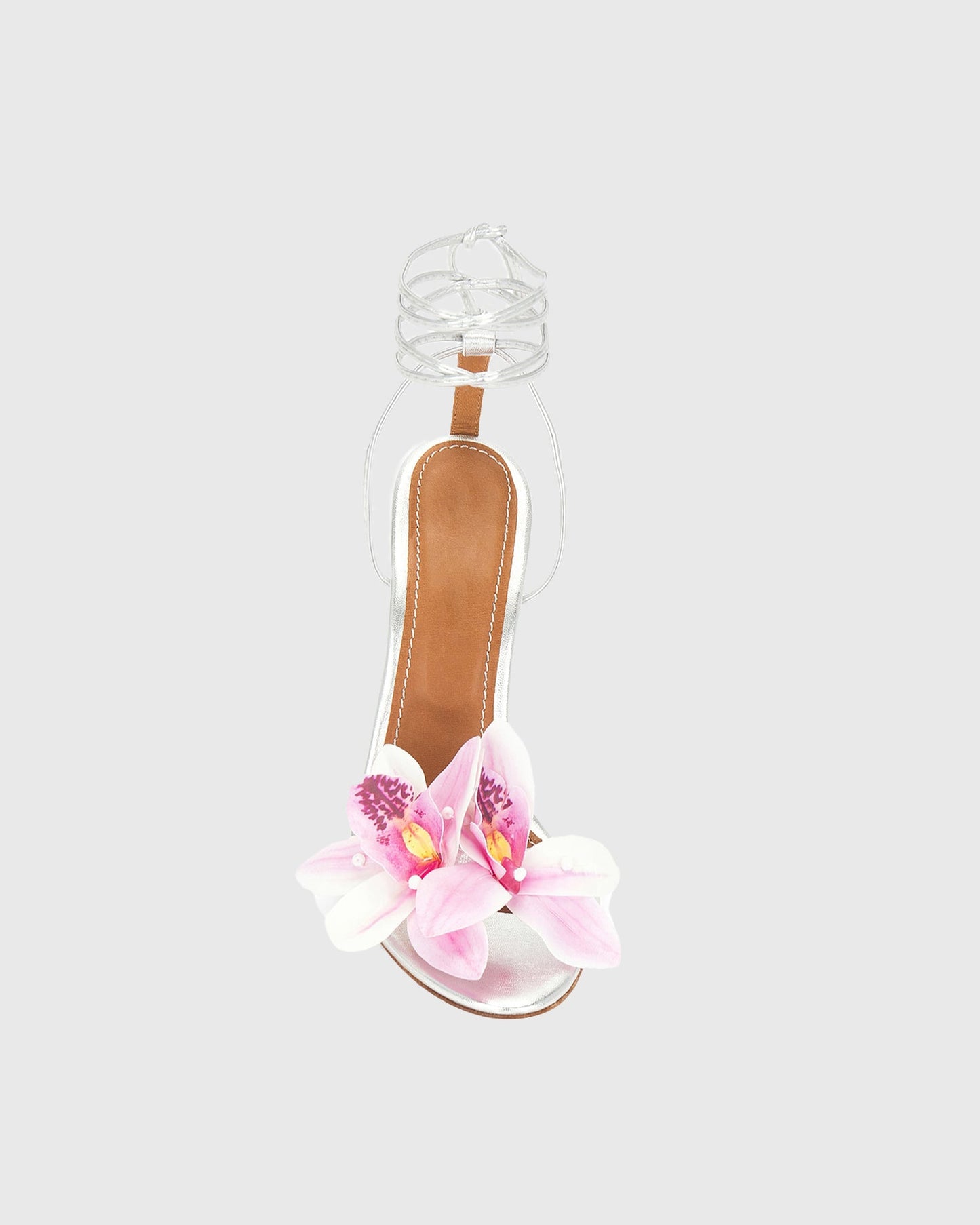 Maurizia Flower Lace up Sandals In Pink