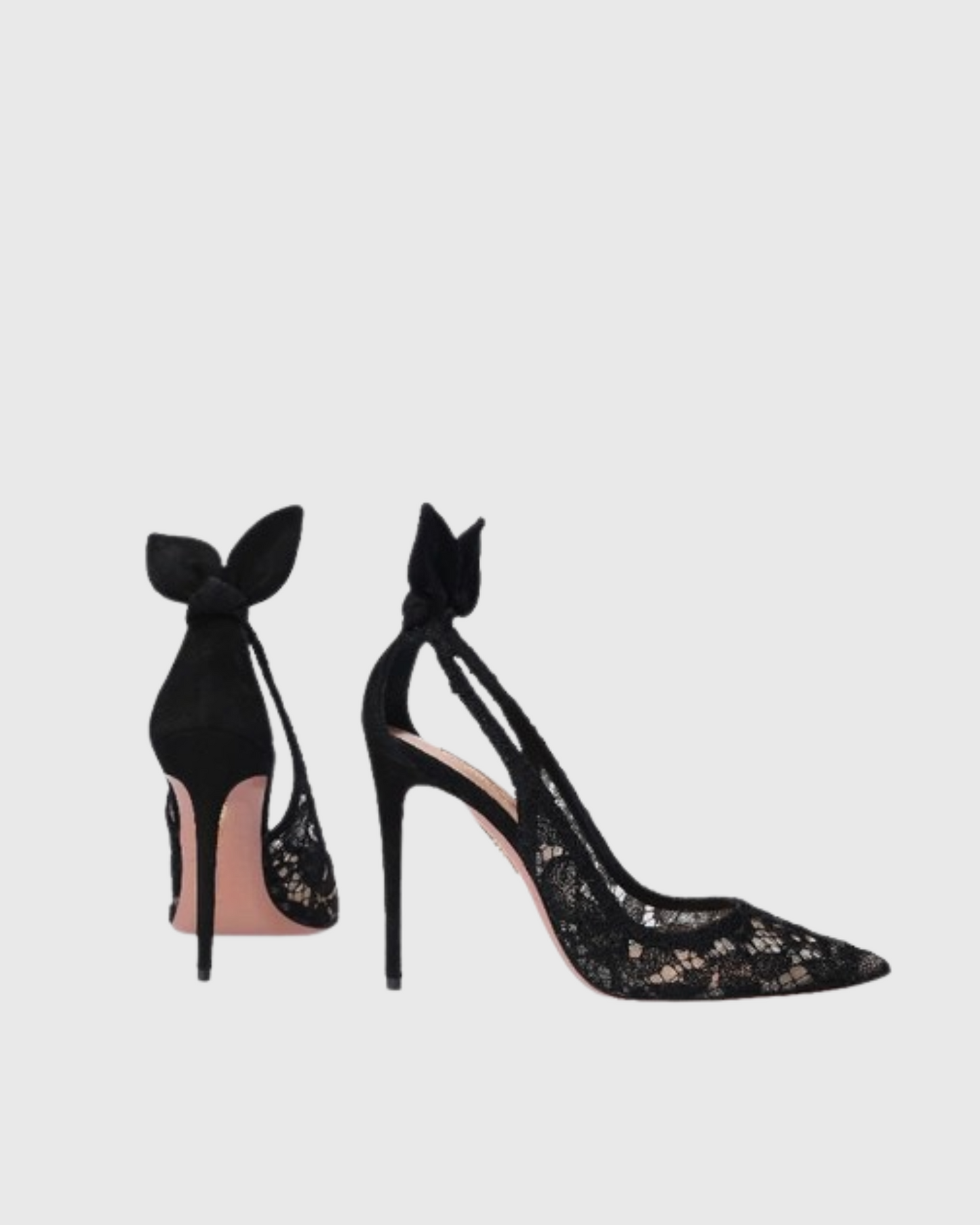 Orsa Bow Tie Lace Pumps In Black