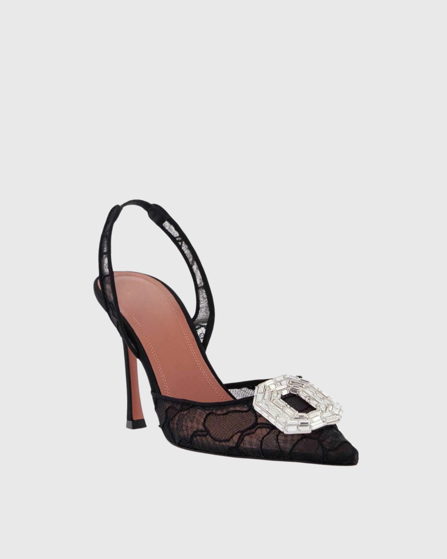 Reese Rhinestone Lace Pumps In Black