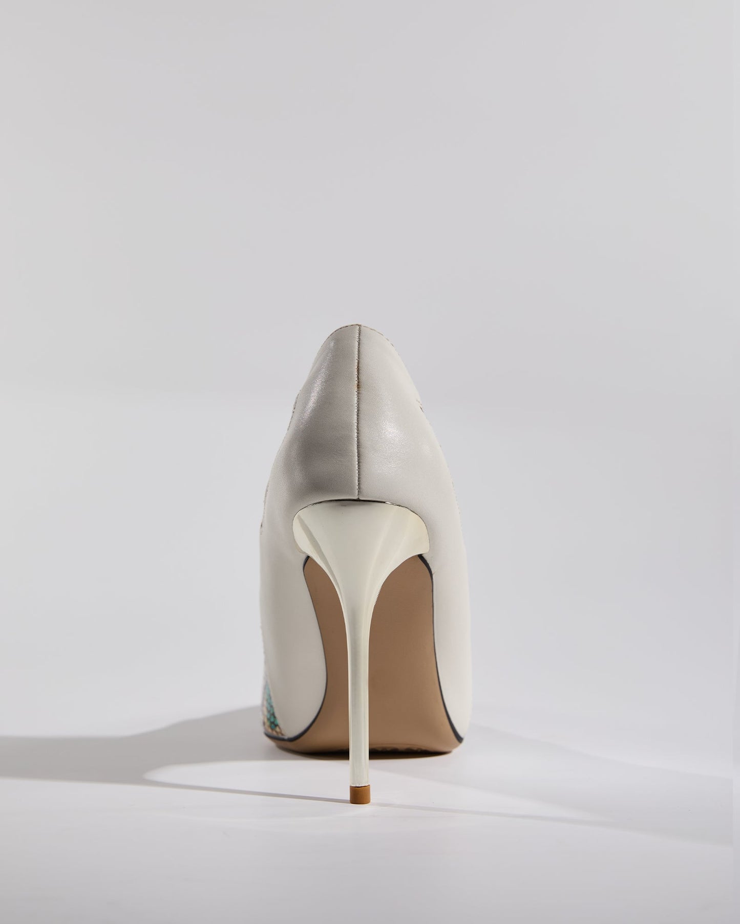 Saima Snake Print Cutout Pumps In White