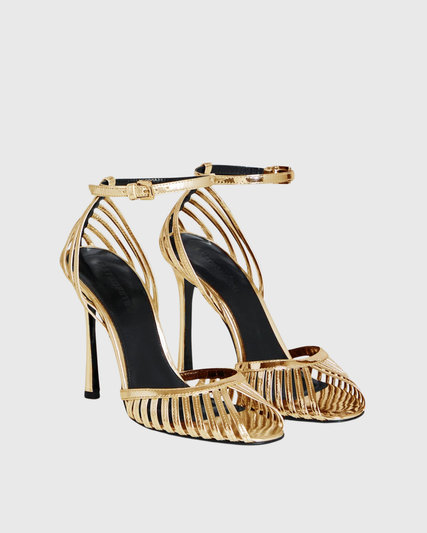 Shiori Cage Strap Heels In Gold