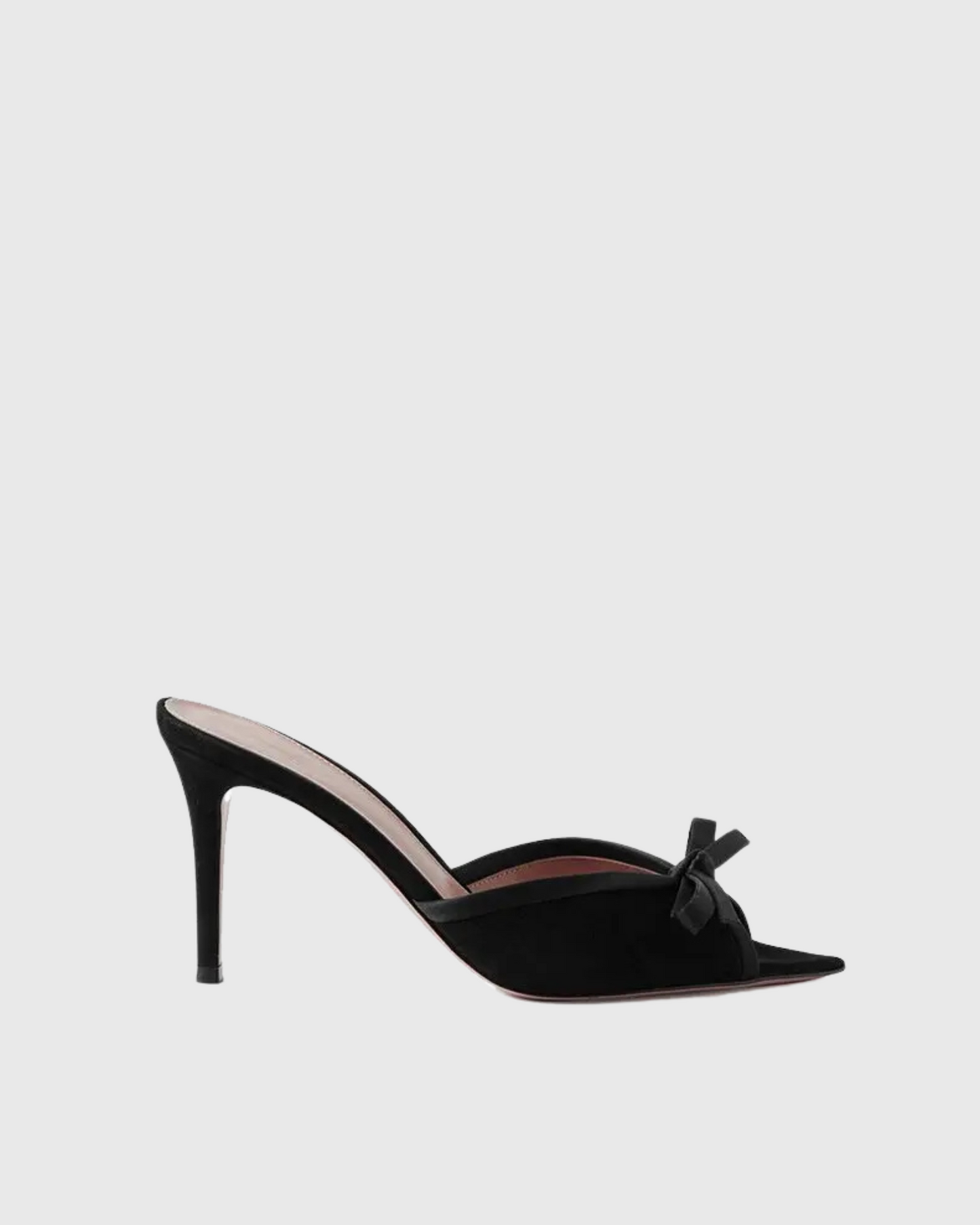 Vita Bow Velvet Slippers In Black