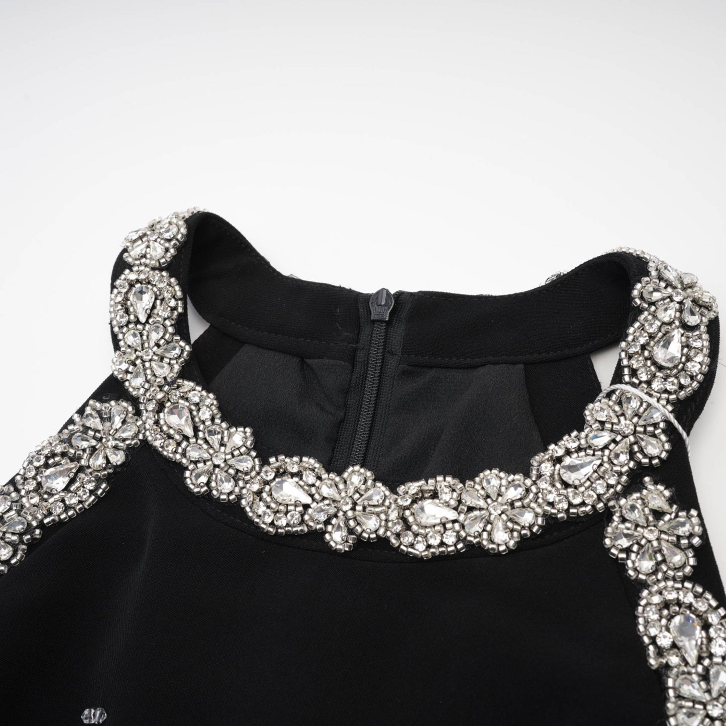 Babette Black Crystal Embellished Mini Dress