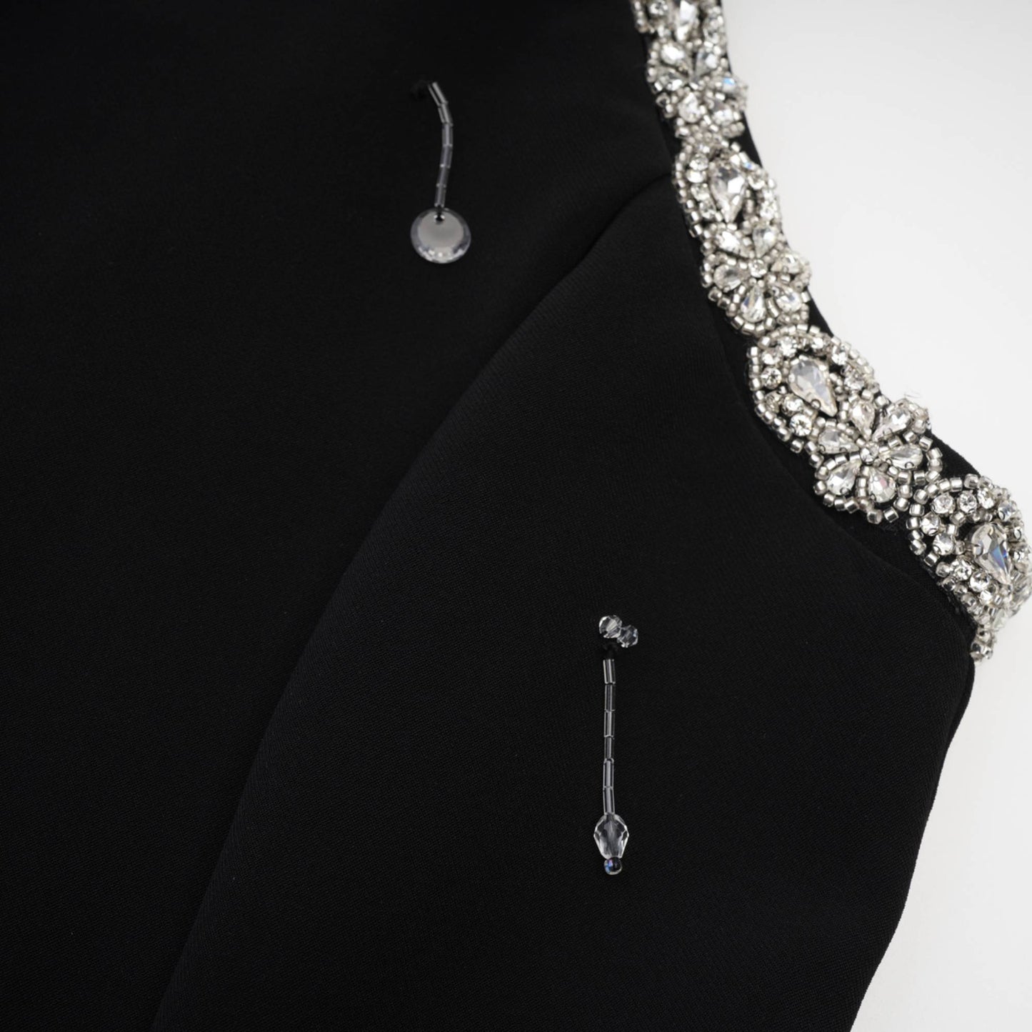 Babette Black Crystal Embellished Mini Dress
