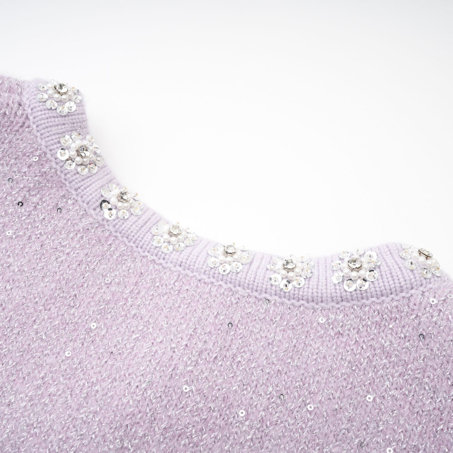 Fabienne purple sequin-detail jacket & skirt matching set