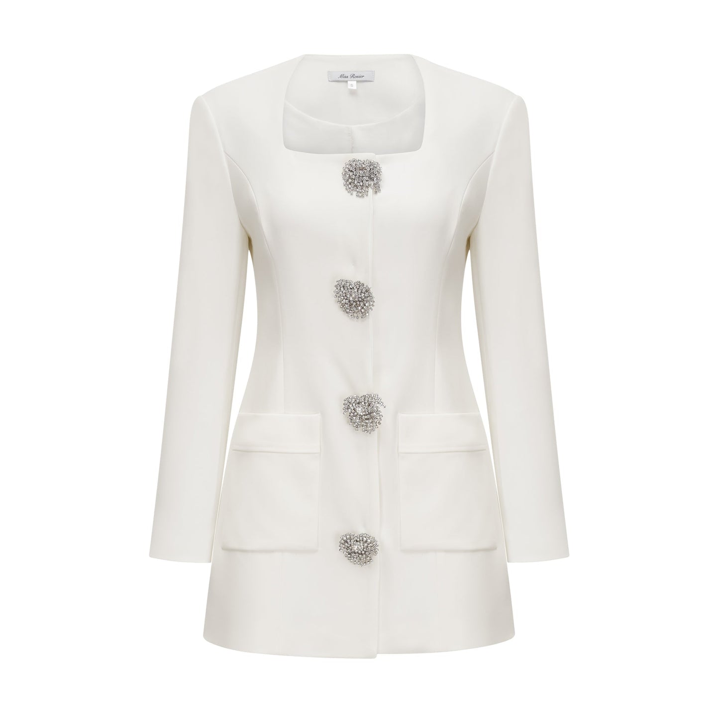 Fionnghuala White Crystal Embellished Mini Dress