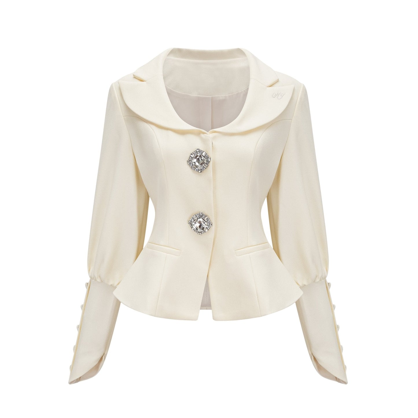 Iselin crystal-embellished jacket & shorts matching set