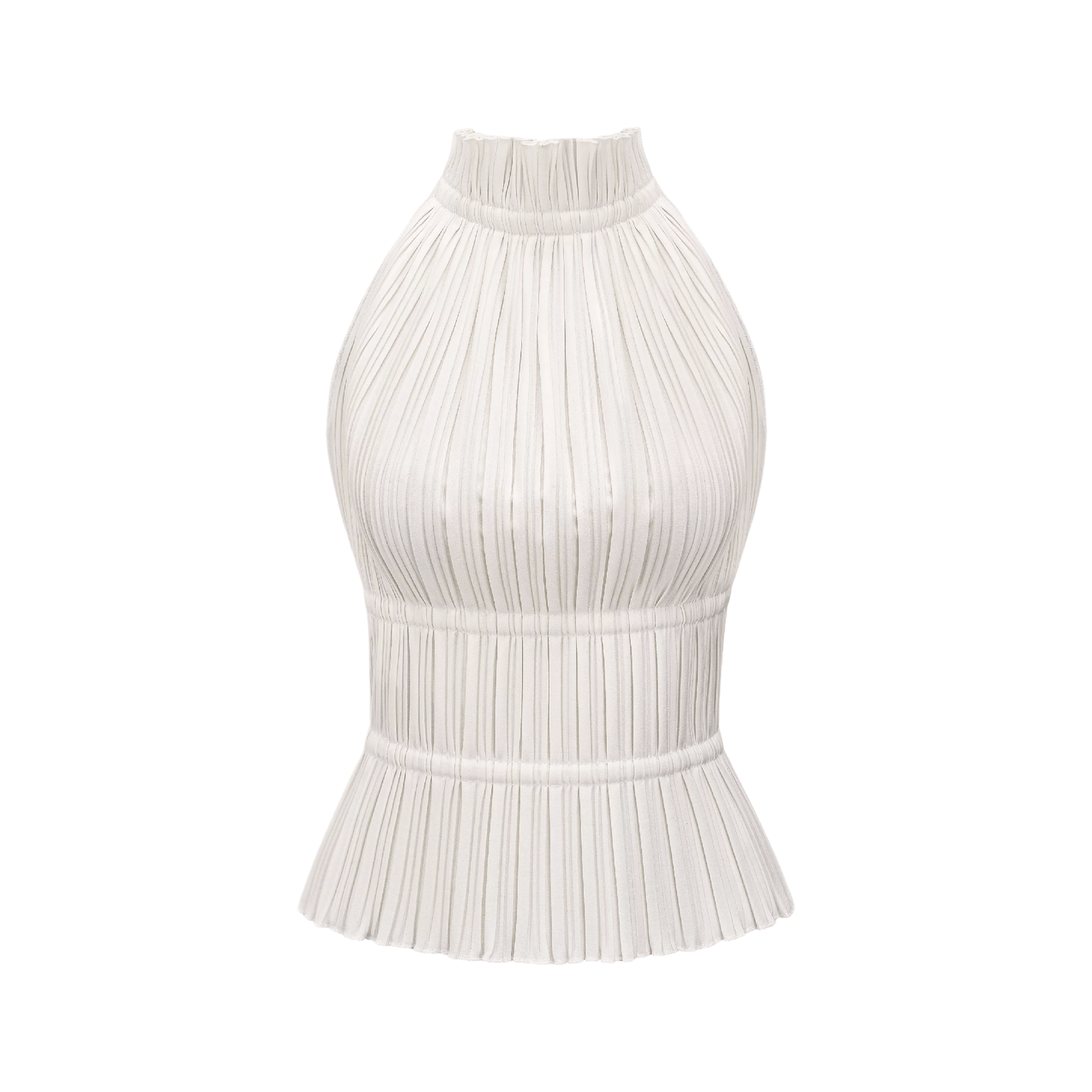Milisent open-back pleated top & skirt matching set
