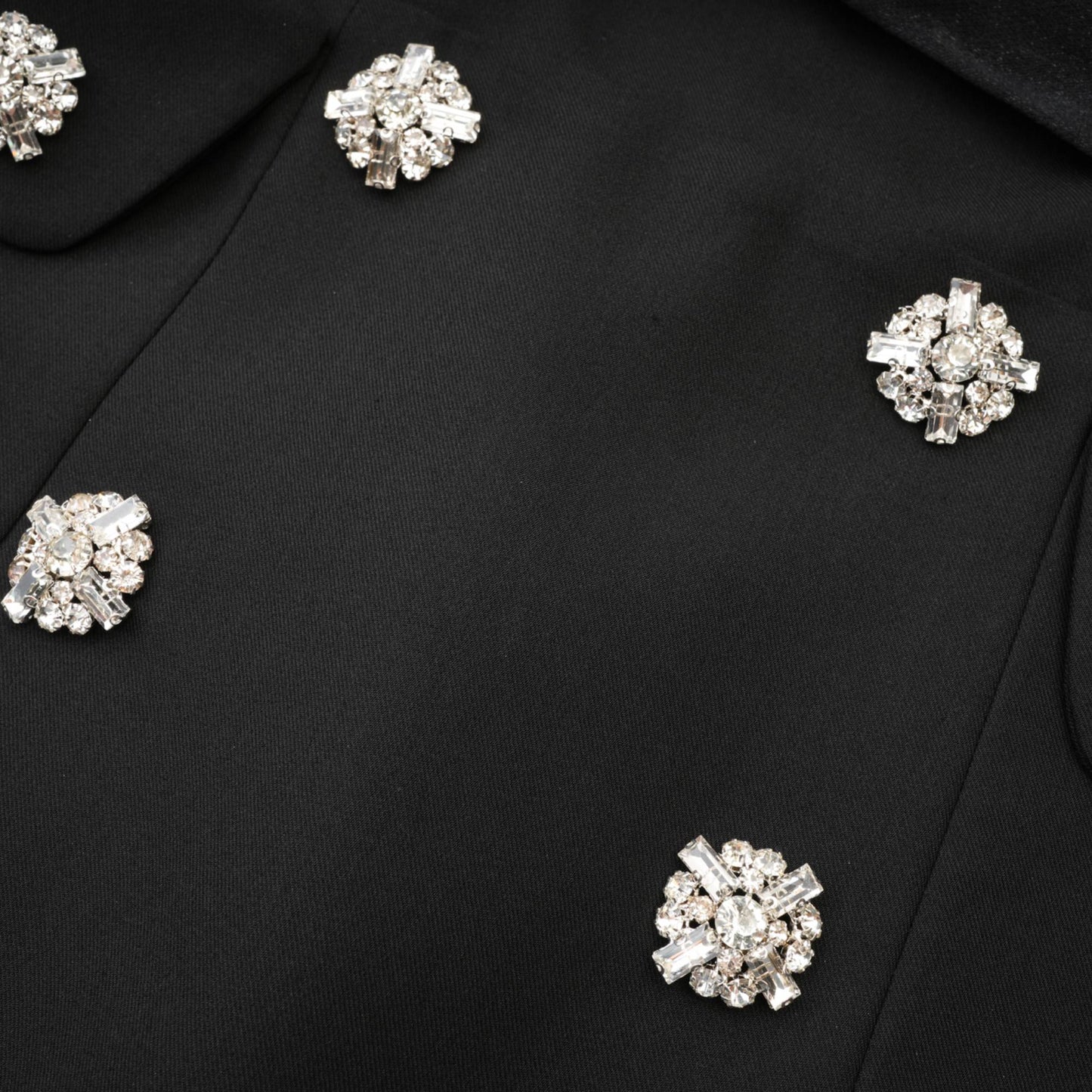 Mealla black crystal-button flared mini dress