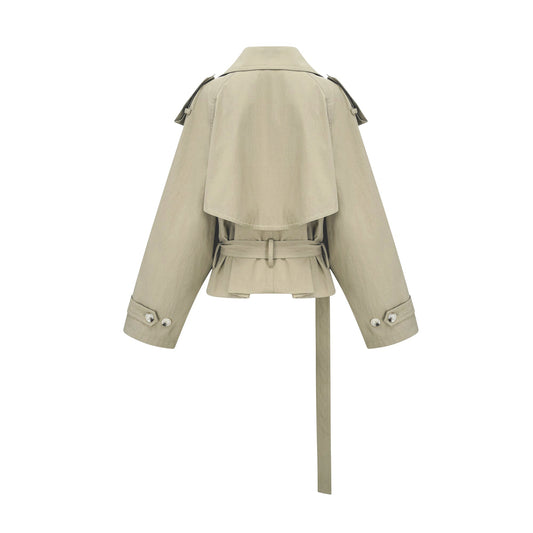 Justine belted-waist trench coat