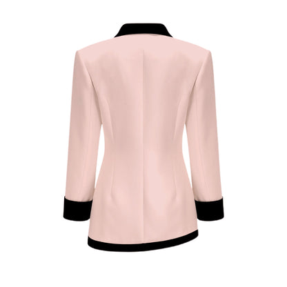 Vespera Contrast Color Two-Piece Jacket and Skirt Set