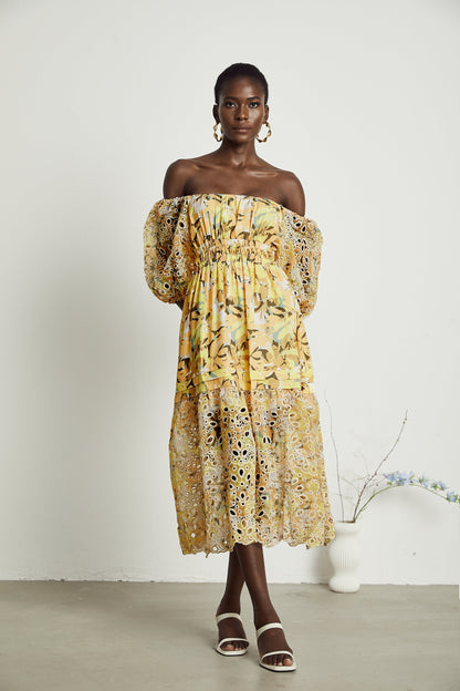 Clémence floral-print cut-out midi dress