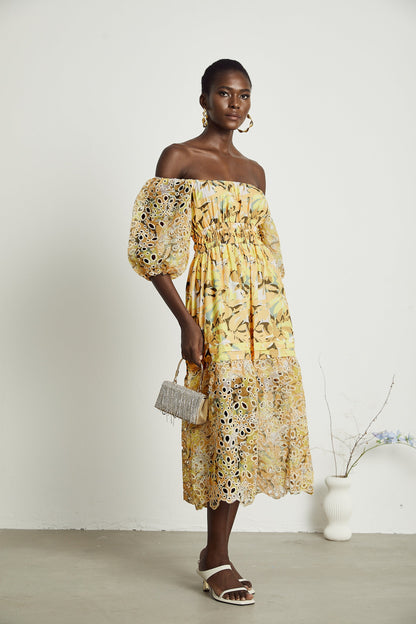 Clémence floral-print cut-out midi dress