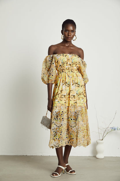 Clémence floral-print cut-out midi dress