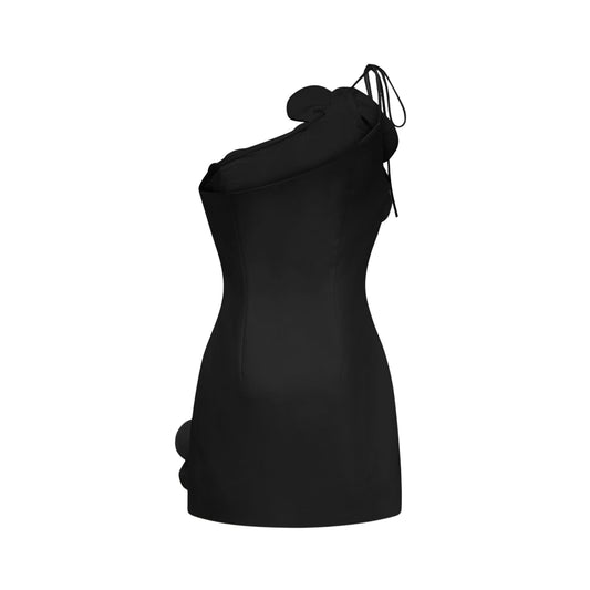 Liane Black Floral Off-Shoulder Mini Dress