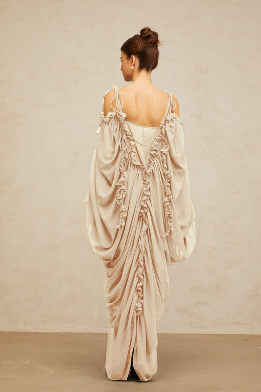 Aglaé ruffled-trim tulle maxi dress