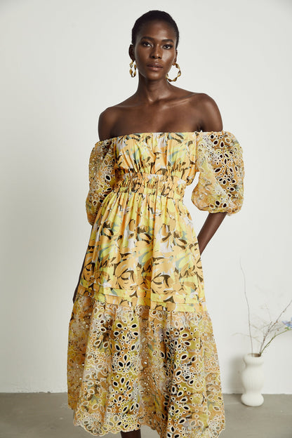 Clémence floral-print cut-out midi dress