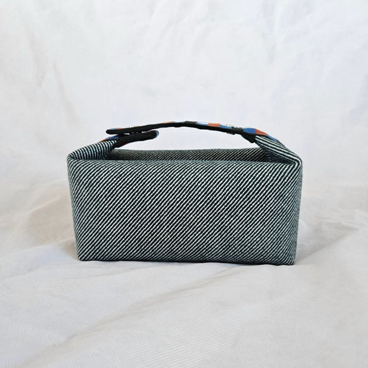 Hermès Blue/Multicolor Canvas Toile Bride-A-Brac Small Travel Case