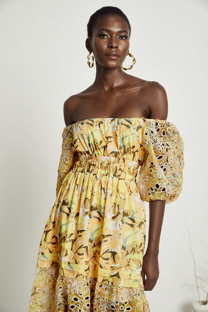 Clémence floral-print cut-out midi dress