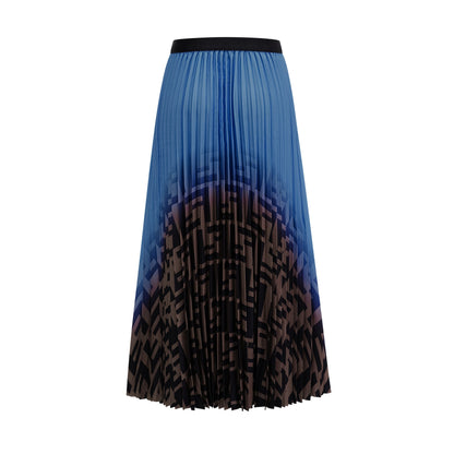 Désirée Color Block Pleated Top & Skirt Matching Set in Dark Blue
