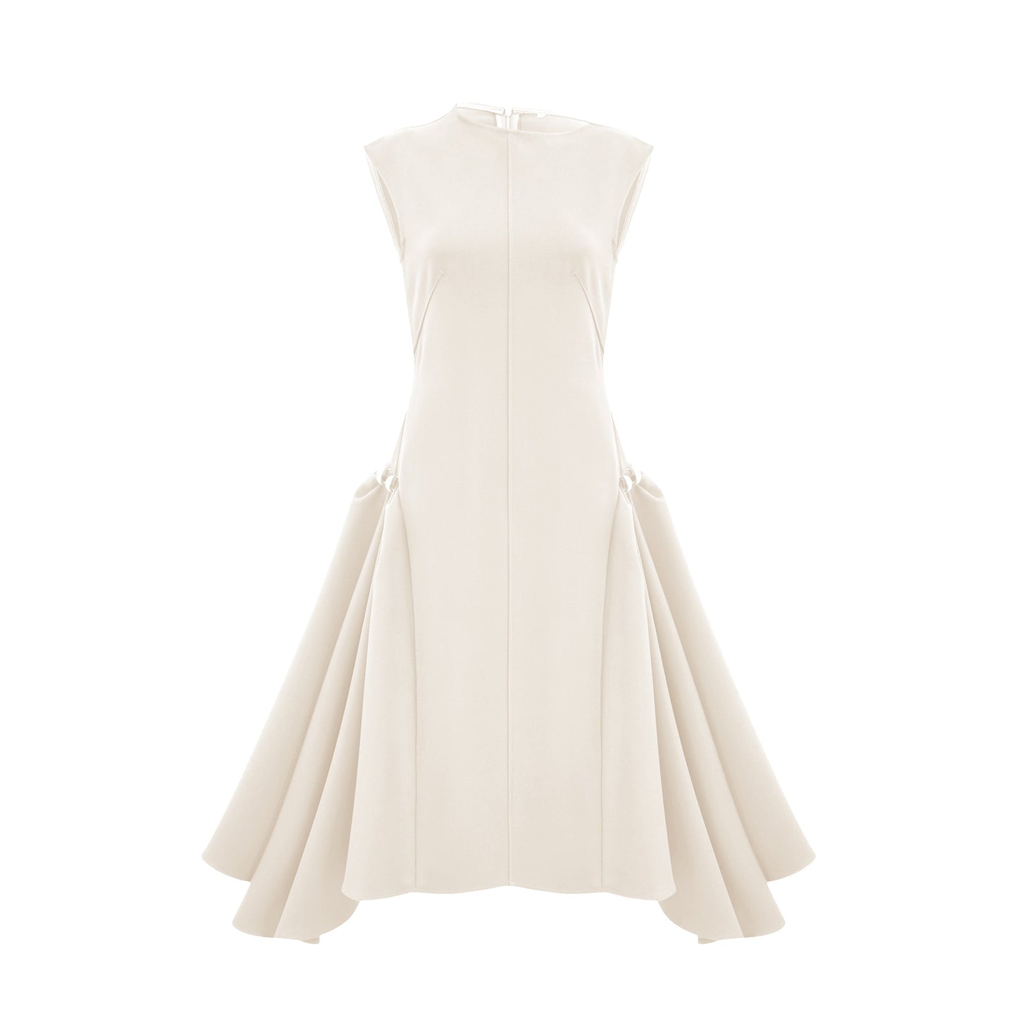 Jenifier white asymmetrical midi dress