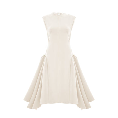 Jenifier white asymmetrical midi dress