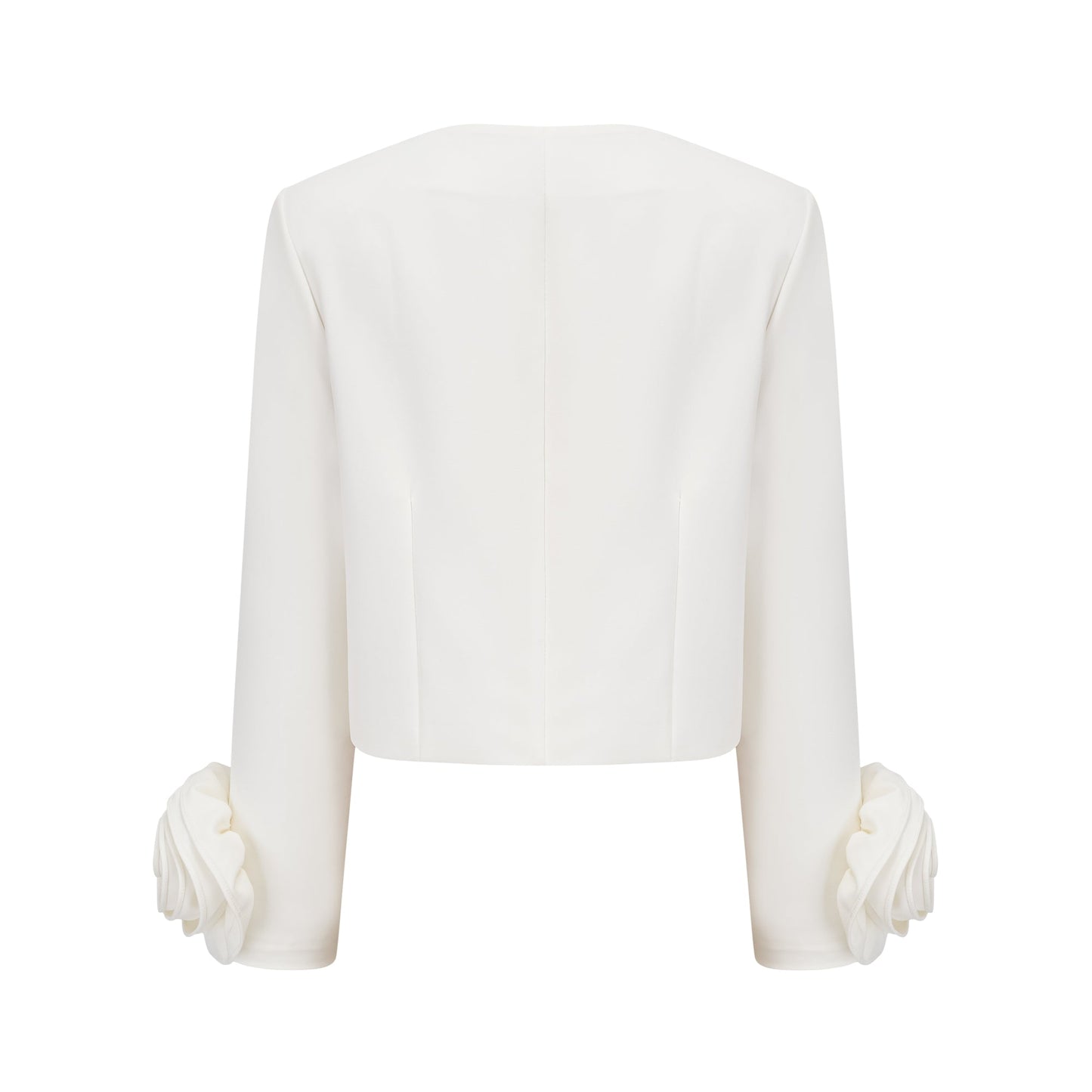 Hilaire white 3d-petal top & skirt matching set