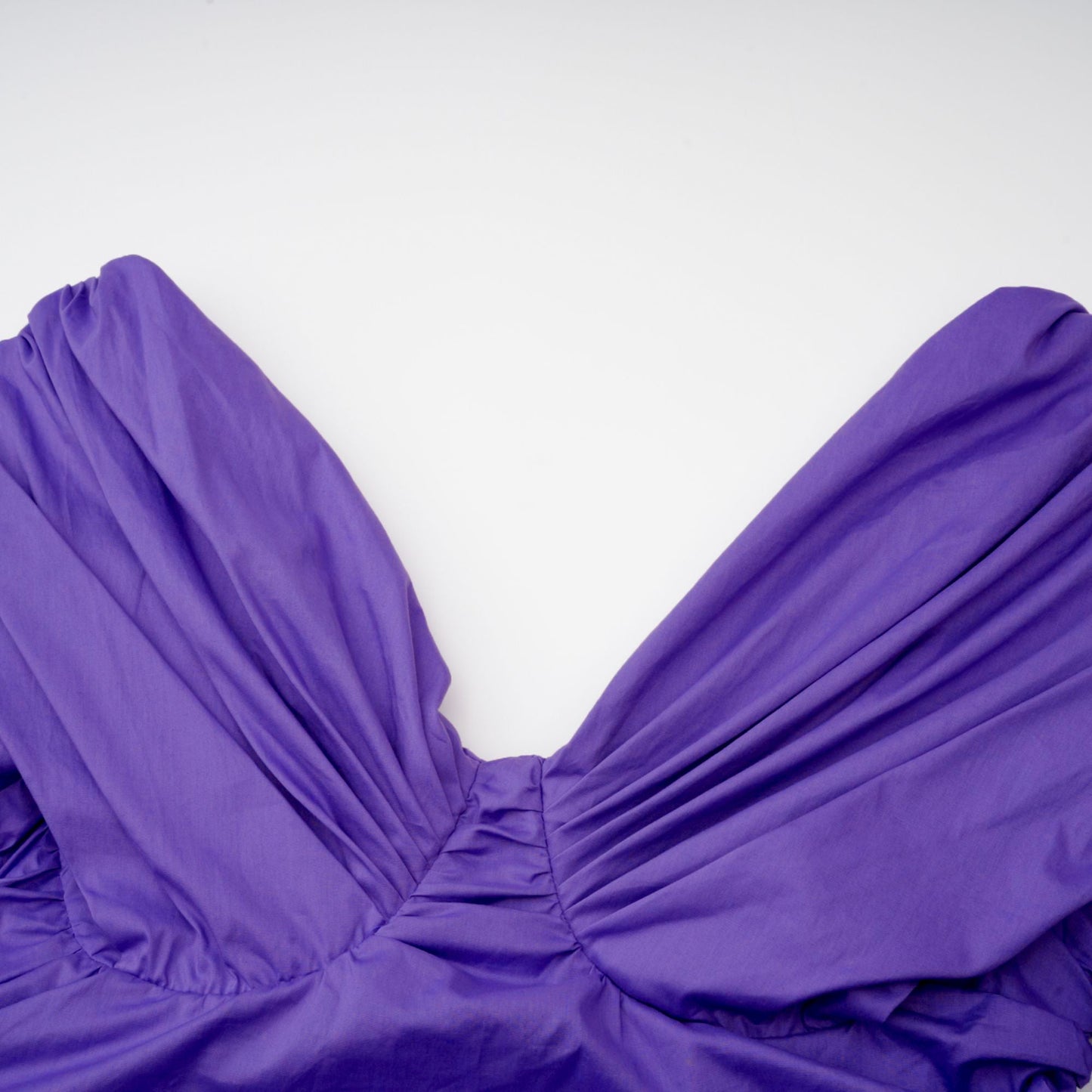 Apolline purple off-shoulder ruched mini dress