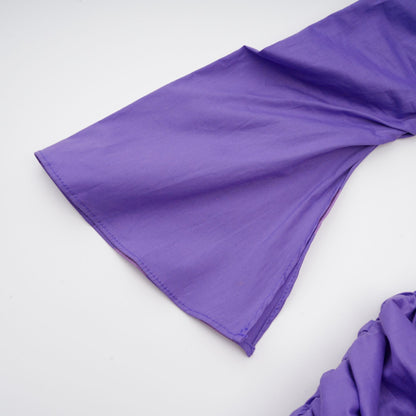 Apolline purple off-shoulder ruched mini dress