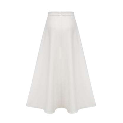 Hilaire white 3d-petal top & skirt matching set