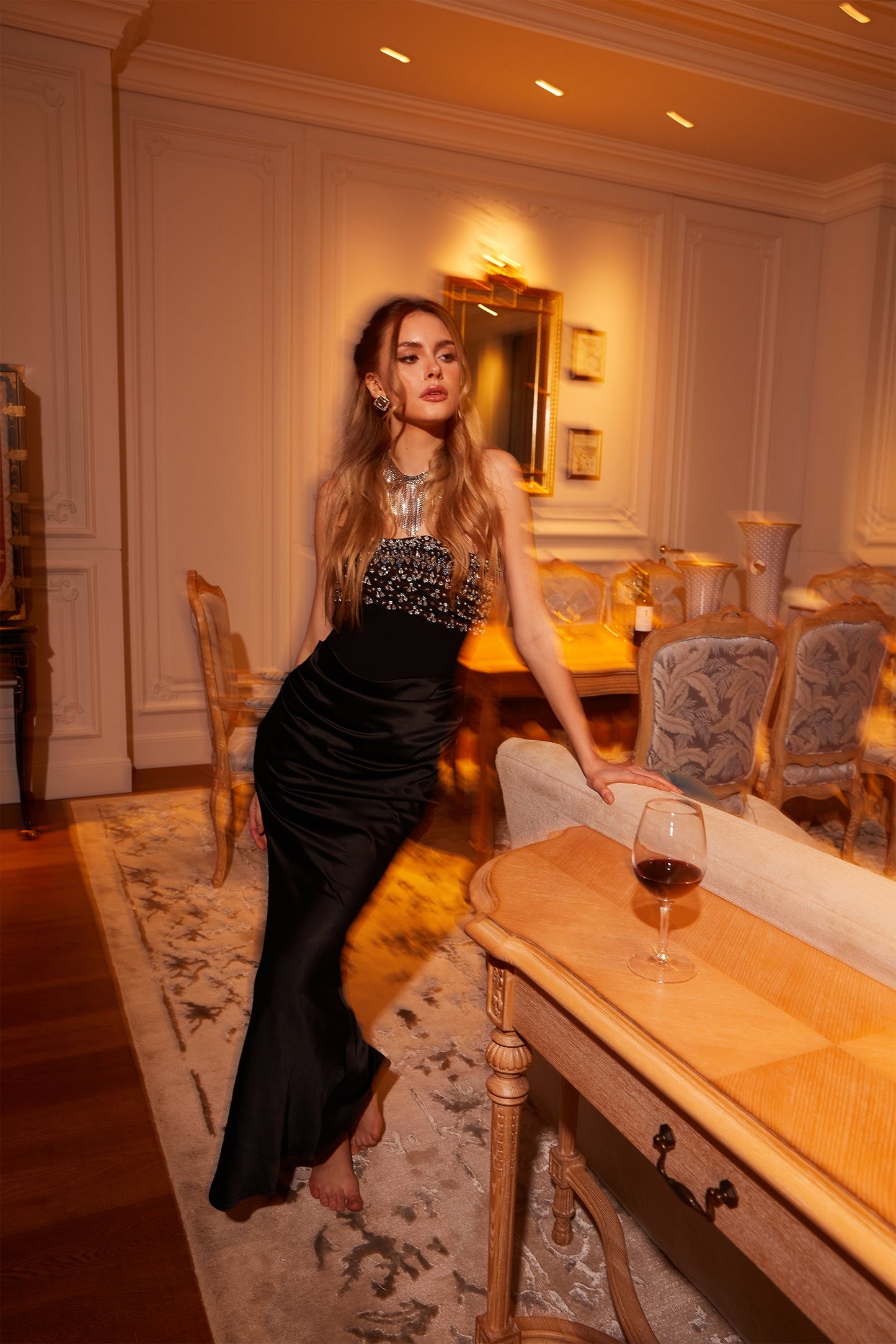 Aurore Crystal Embellished Maxi Dress