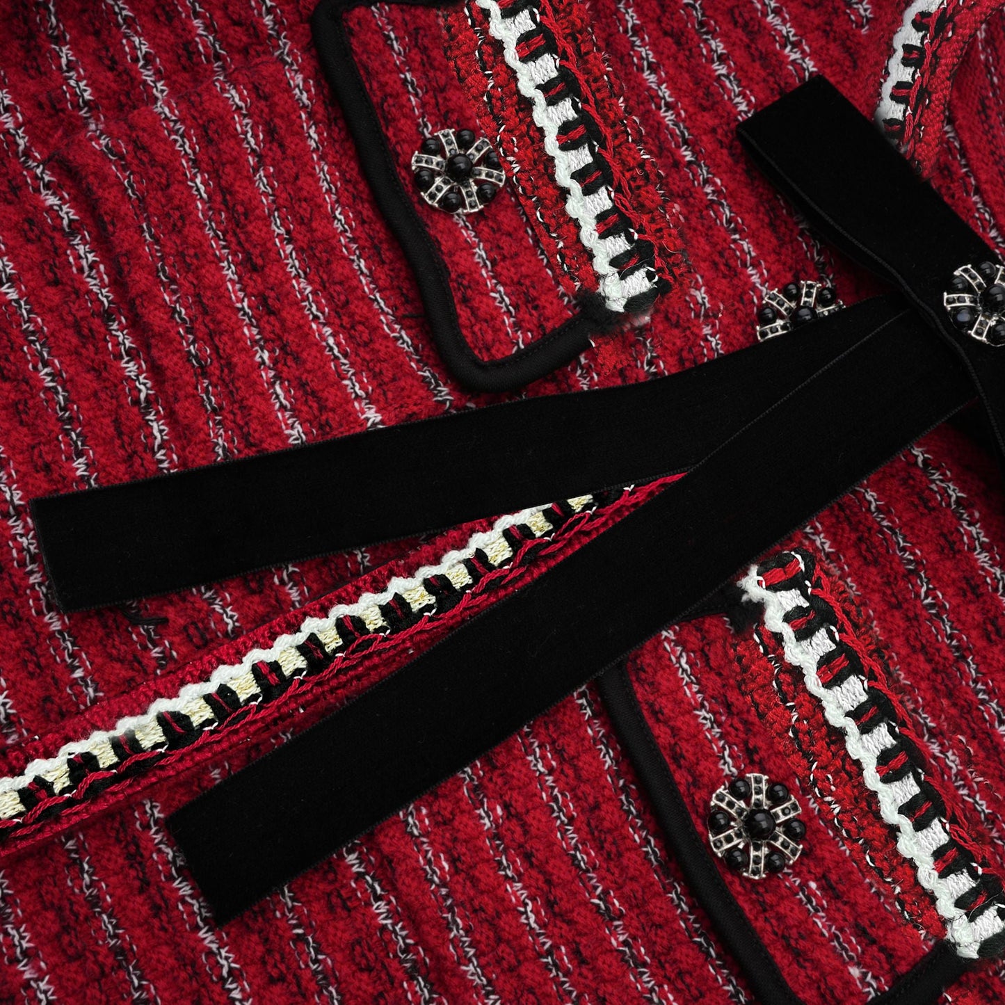 Faustine bow-detailed knit mini dress