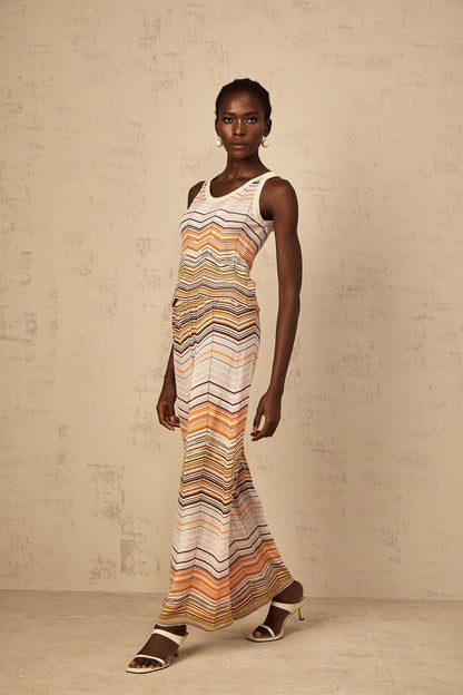 Chloé Neutral Striped Knit Matching Set