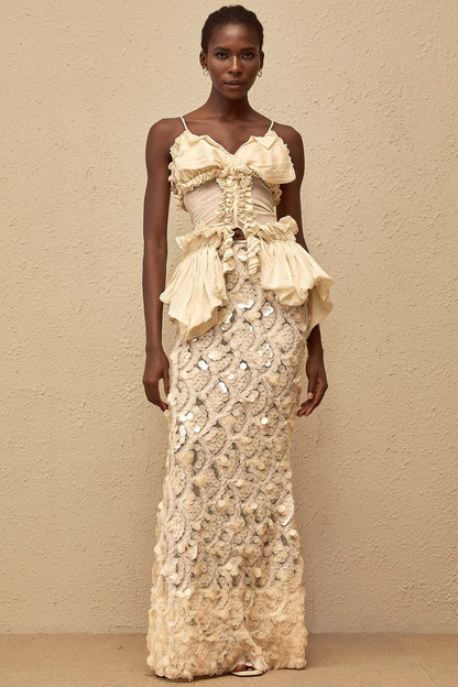 Flocon Neutral Mermaid Top & Skirt Set