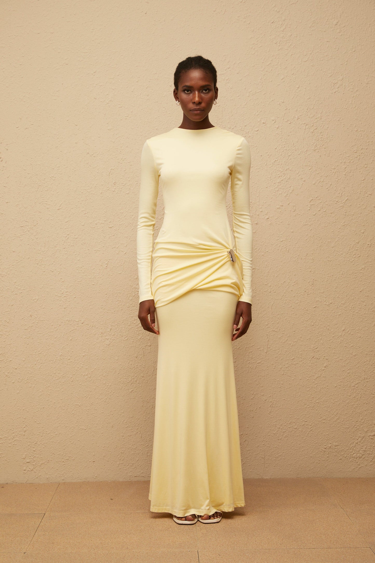 Nolwenn Yellow Gathered Maxi Dress