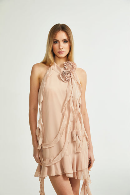 Eloisee Floral Asymmetrical Mini Dress
